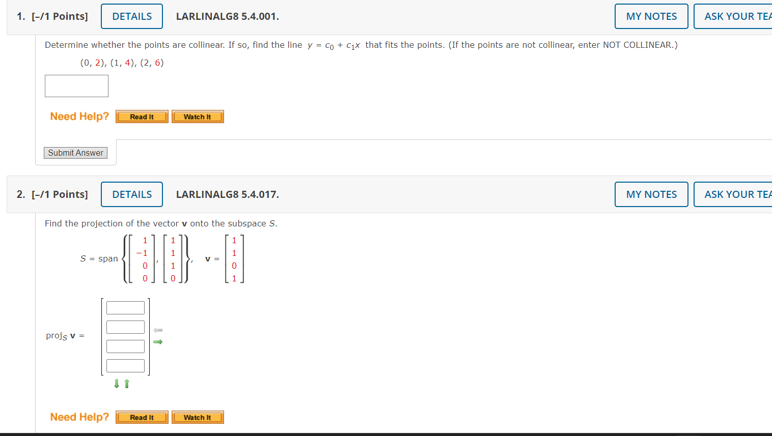 Solved Determine Whether The Points Are Collinear. If So, | Chegg.com