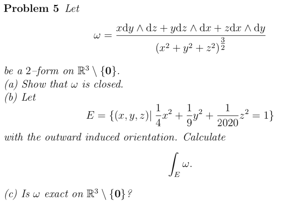 Definitions: \omega is closed if d\omega = 0. It is | Chegg.com