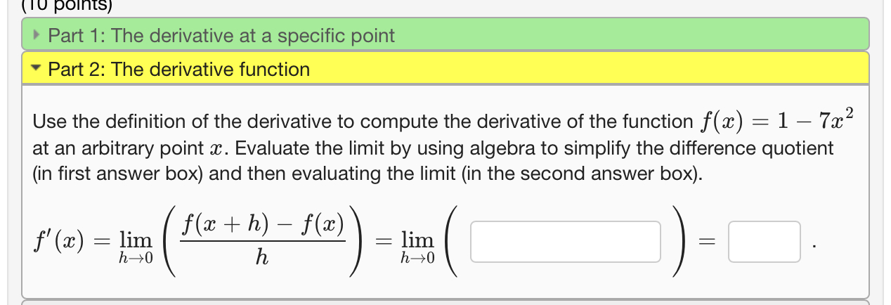 Solved Use the definition of the derivative to compute the | Chegg.com
