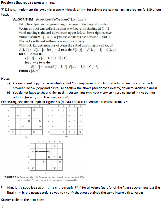 Solved Problems that require programming: 7] (25 pts.) | Chegg.com
