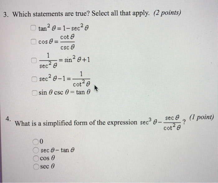 Solved 3. Which statements are true? Select all that apply. | Chegg.com