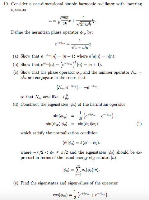 Solved Consider A One Dimensional Simple Harmonic Chegg Com