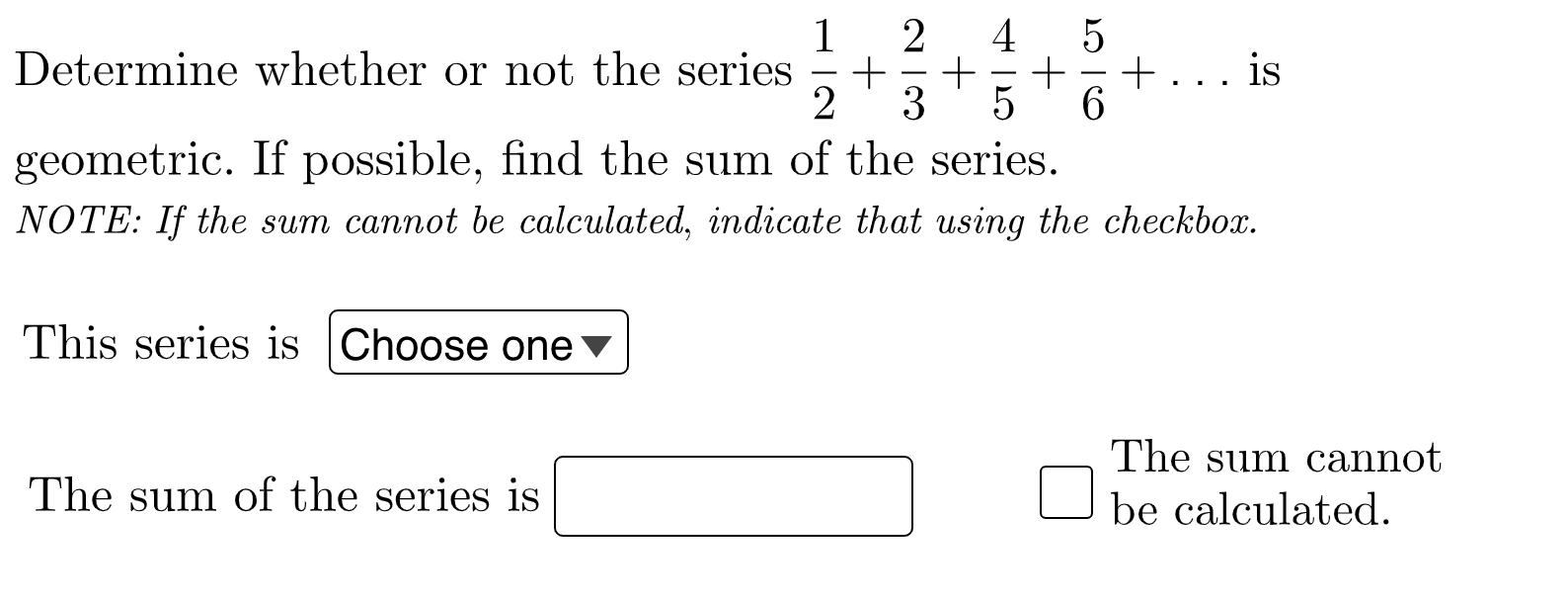 1 2 3 4 5 6 series sum