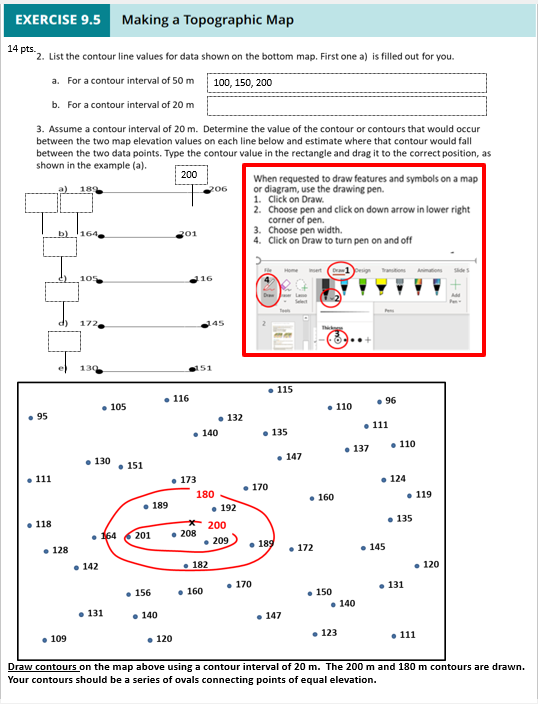Solved Making a Topographic Map 14 pts. 2. List the contour | Chegg.com