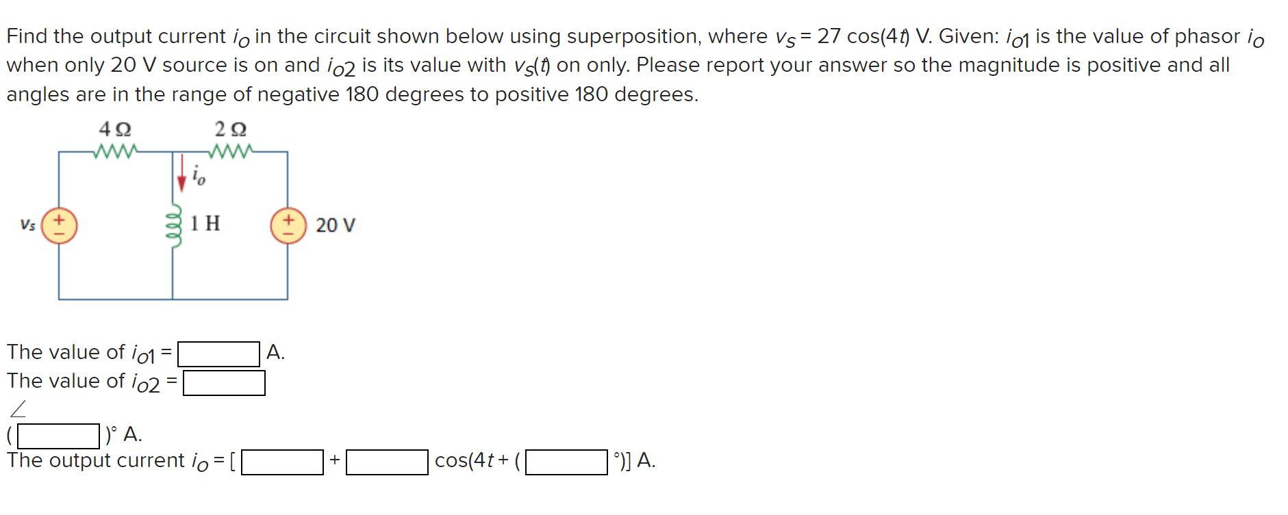Solved Find the output current io in the circuit shown below | Chegg.com