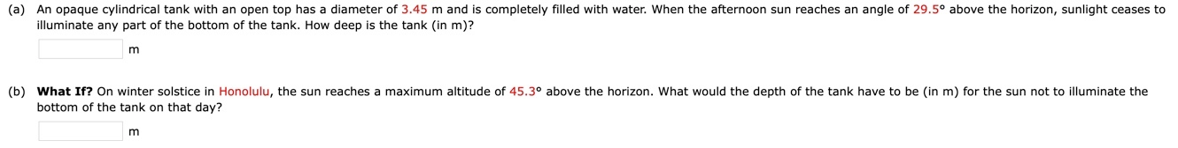 Solved (a) An opaque cylindrical tank with an open top has a | Chegg.com