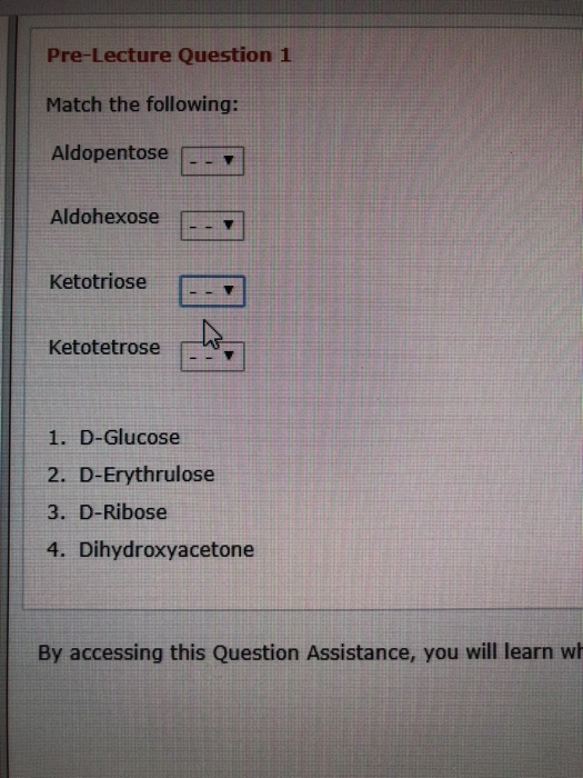 Solved Pre-Lecture Question 1 Match the following: | Chegg.com