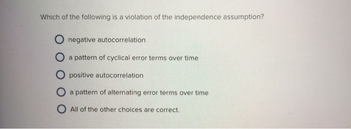 Solved Which Of The Following Is A Violation Of The | Chegg.com