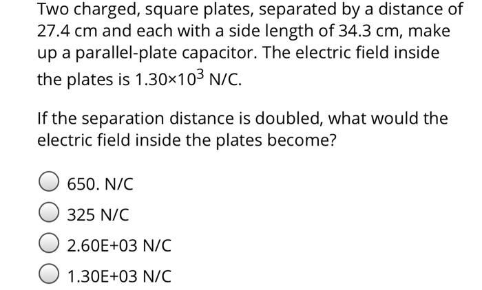 Solved A surface charge density of 2.10×10-9 C/cm2 exists on | Chegg.com