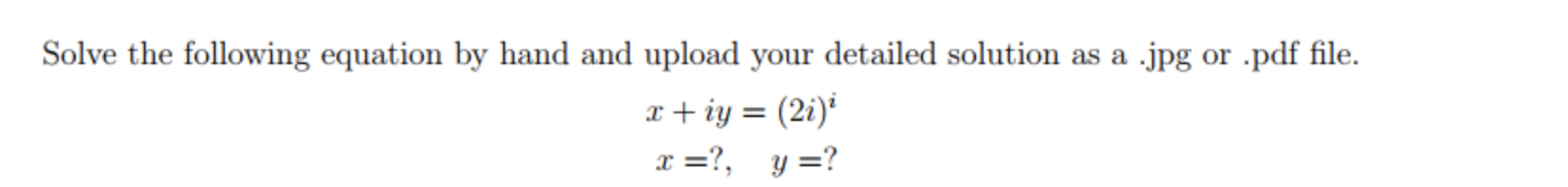 Solved Solve the following equation by hand and upload your | Chegg.com