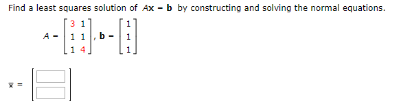 Solved Find a least squares solution of Ax = b by | Chegg.com