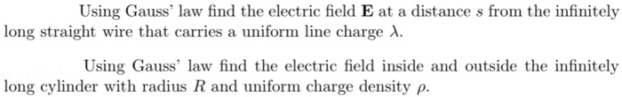 Solved Using Gauss' Law Find The Electric Field E At A | Chegg.com