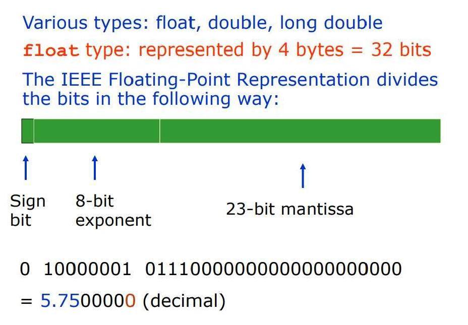 Solved Various types: float, double, long double float type: | Chegg.com