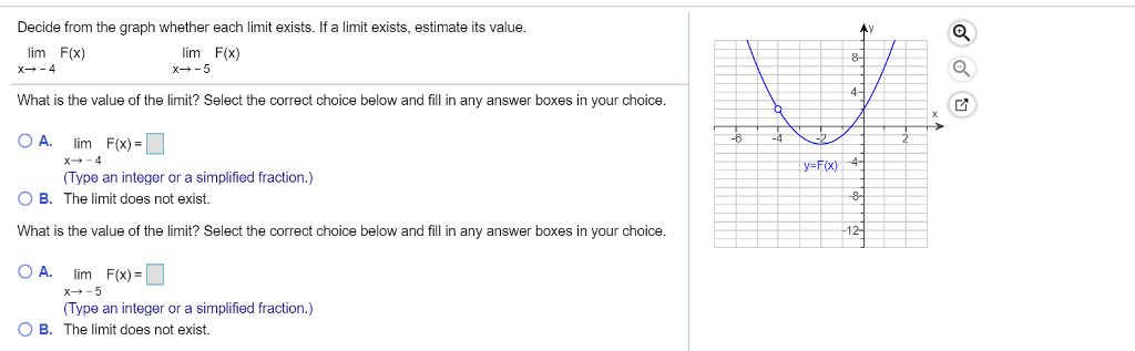 Solved Decide from the graph whether each limit exists. If a | Chegg.com