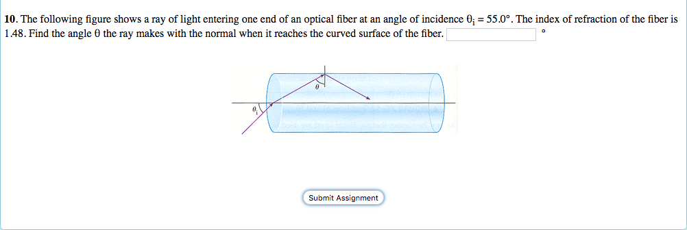 Solved 10. The following figure shows a ray of light | Chegg.com