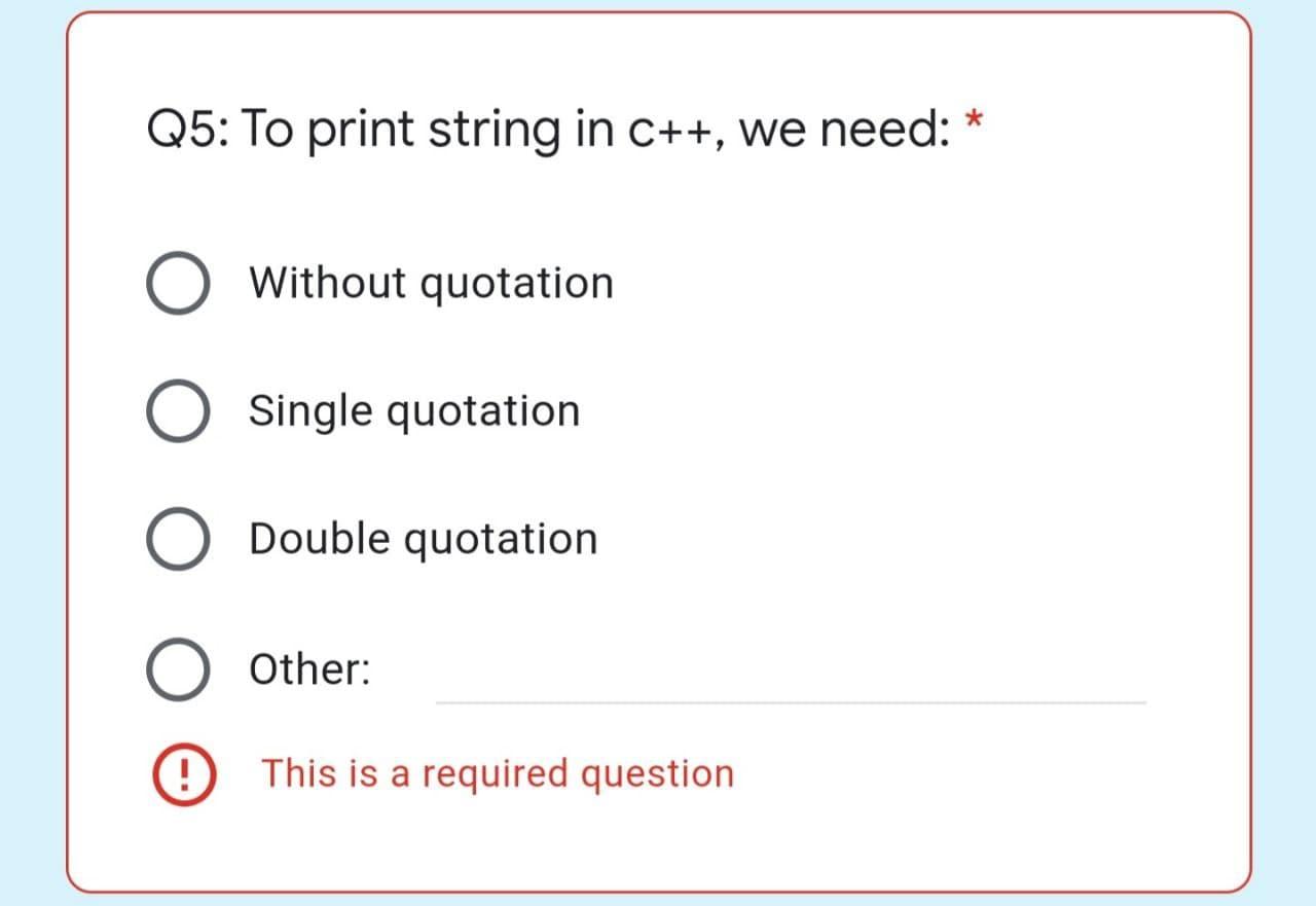 Solved Q5: To Print String In C++, We Need: * Without | Chegg.com