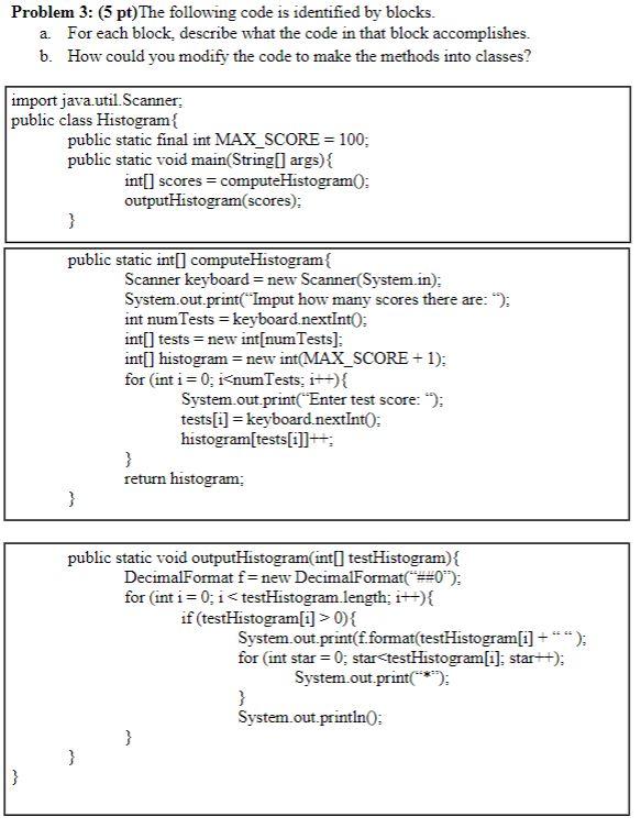 Solved Problem 3: (pt)The following code is identified by | Chegg.com