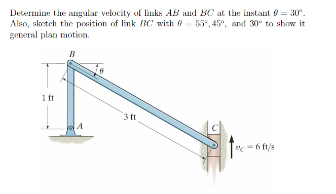 Solved Determine The Angular Velocity Of Links AB And BC At | Chegg.com