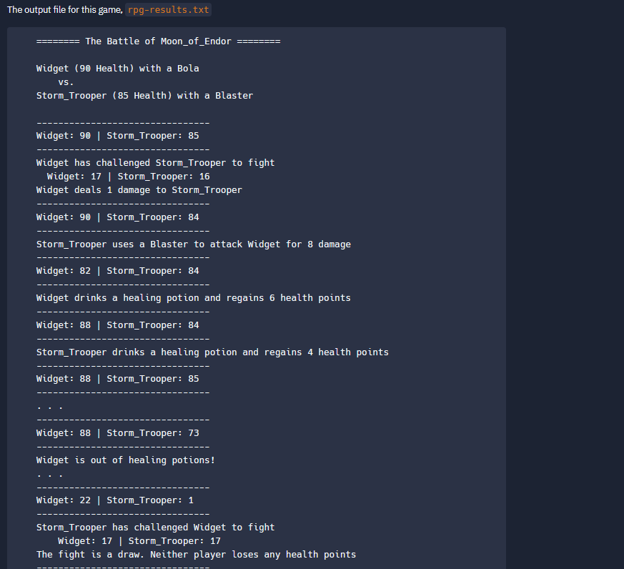 output tile for this game, rpg-results. txt