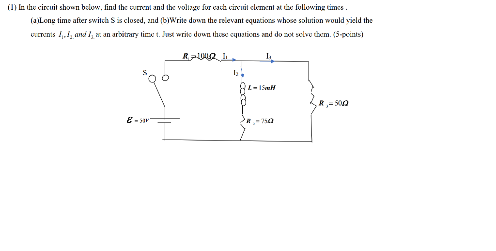 Solved (1) In The Circuit Shown Below, Find The Current And | Chegg.com