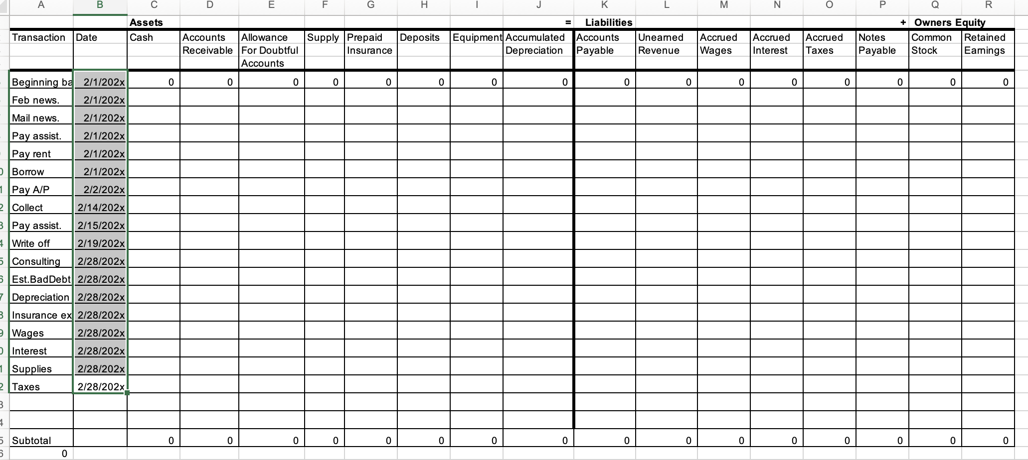 Make journal entries for TopForm Inc.'s February | Chegg.com
