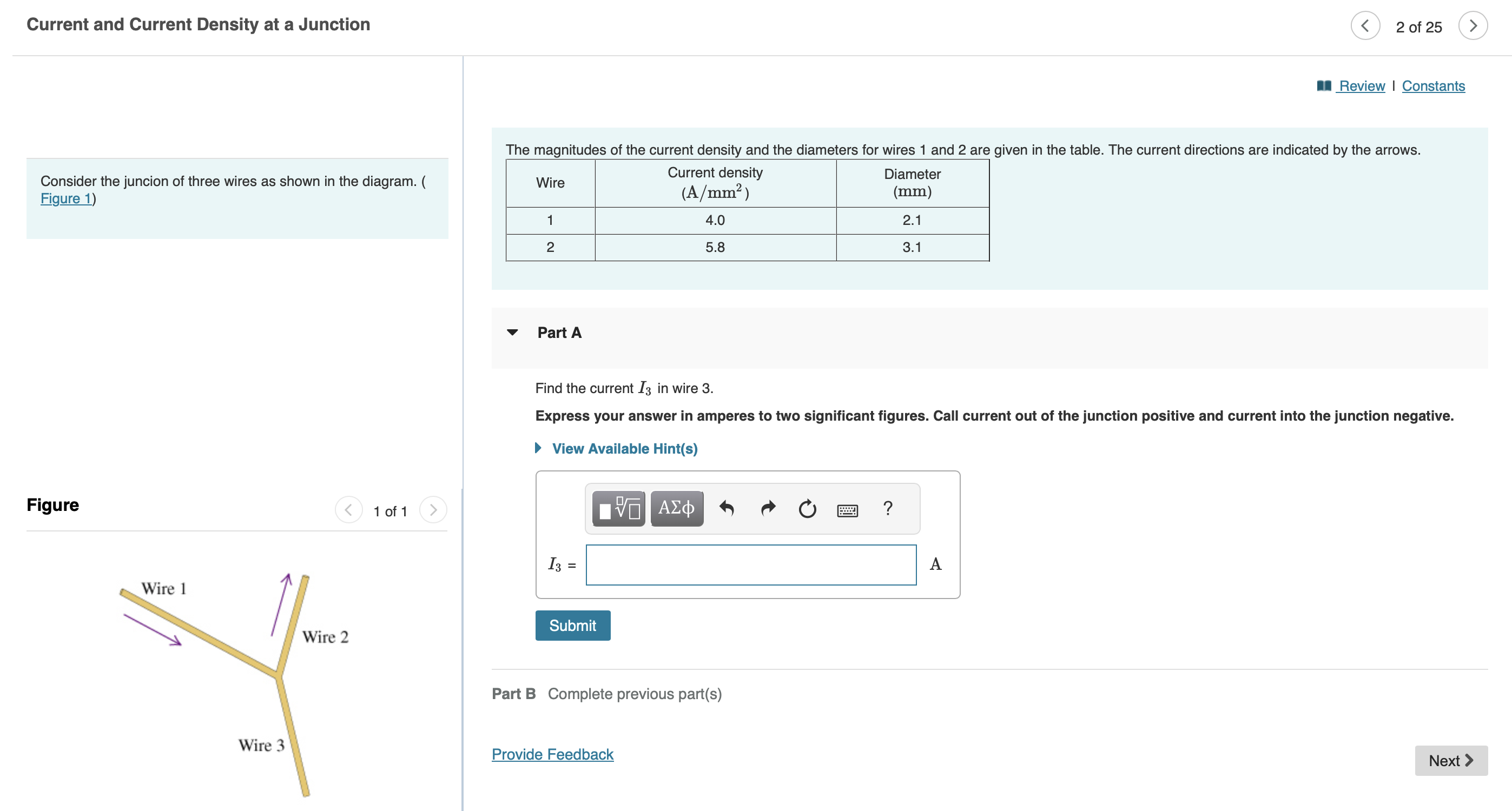 Solved Current And Current Density At A Junction 2 Of 25 The | Chegg.com