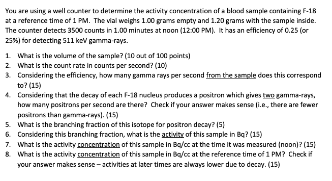 Solved You are using a well counter to determine the | Chegg.com