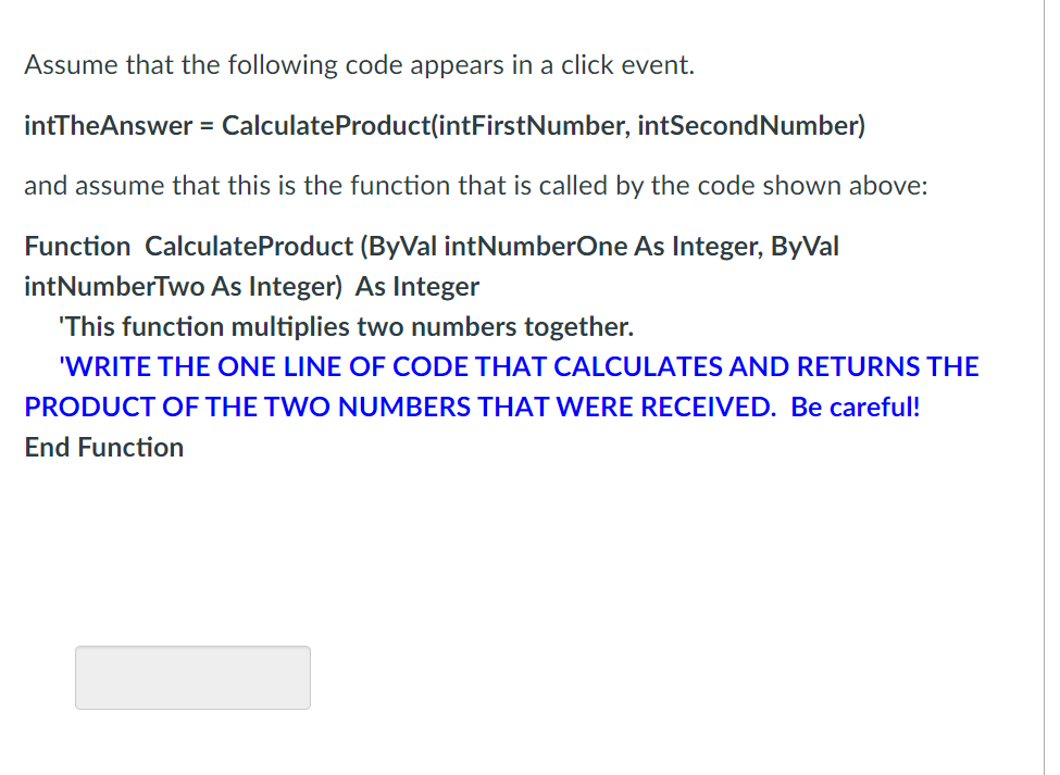 Solved Assume that the following code appears in a click | Chegg.com