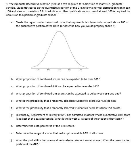 Solved 1. The Graduate Record Examination (GRE) is a test | Chegg.com