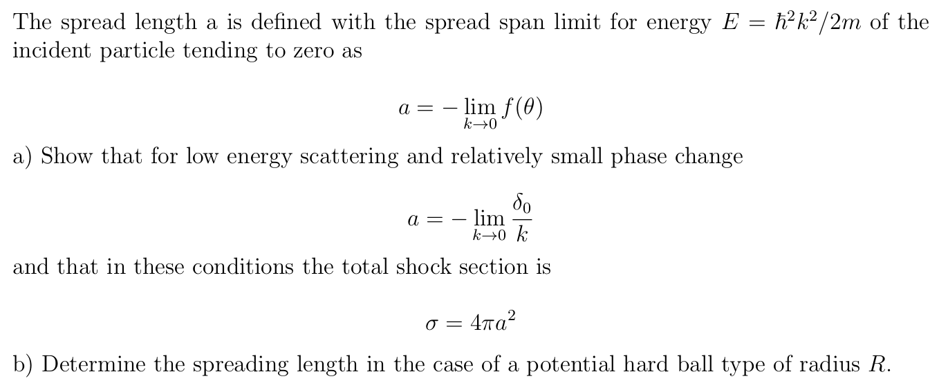 The spread length a is defined with the spread span | Chegg.com