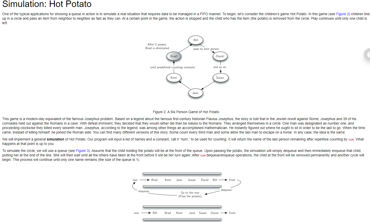 Solved Simulation: Hot Potato One of the typical | Chegg.com