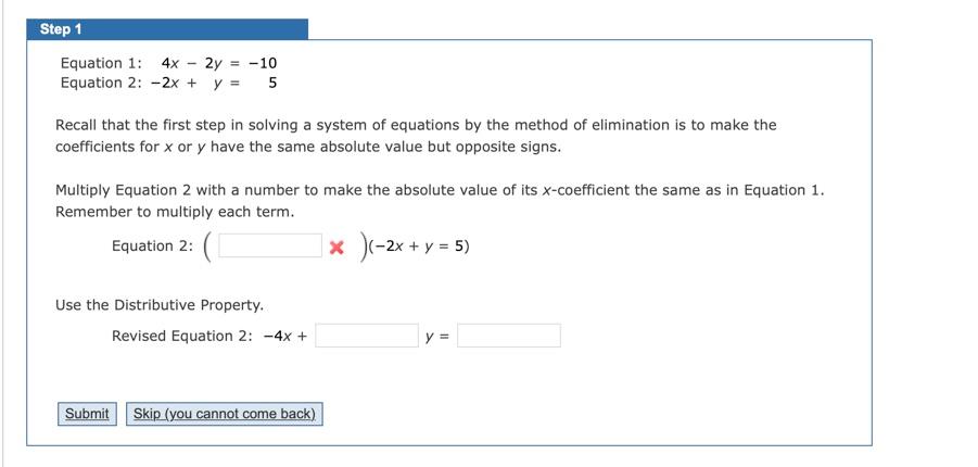 Solved Tutorial Exercise Solve the system by the method of | Chegg.com