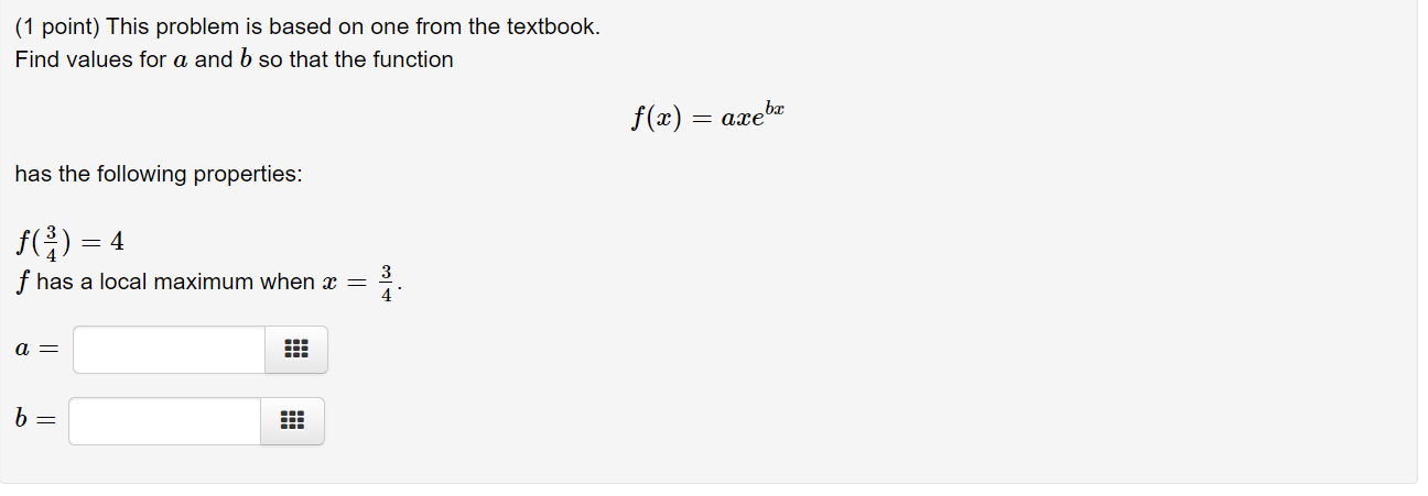 Solved (1 Point) This Problem Is Based On One From The | Chegg.com