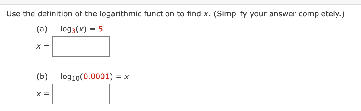 Solved Express the equation in logarithmic form. (a) 8-1 = | Chegg.com