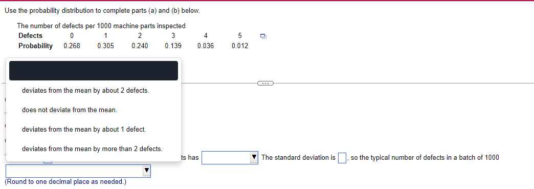Solved Use the probability distribution to complete parts | Chegg.com