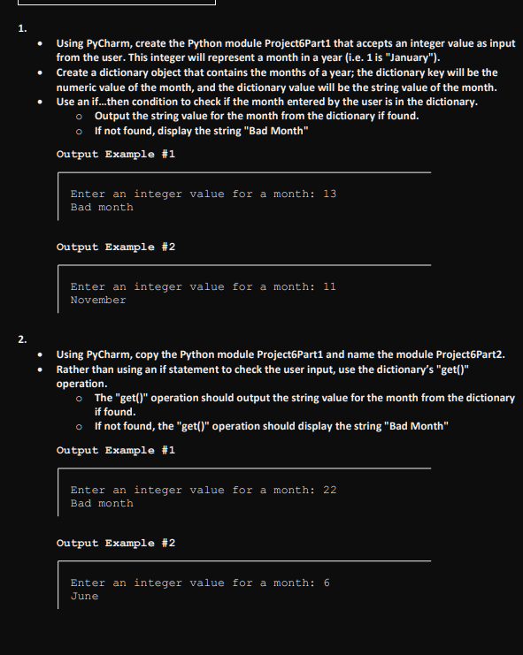 Solved Python Dictionaries: create the Python module that | Chegg.com