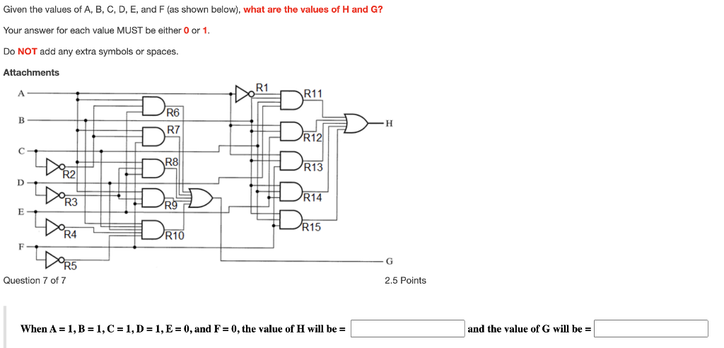 Solved Given the values of A, B, C, D, E, and F (as shown | Chegg.com