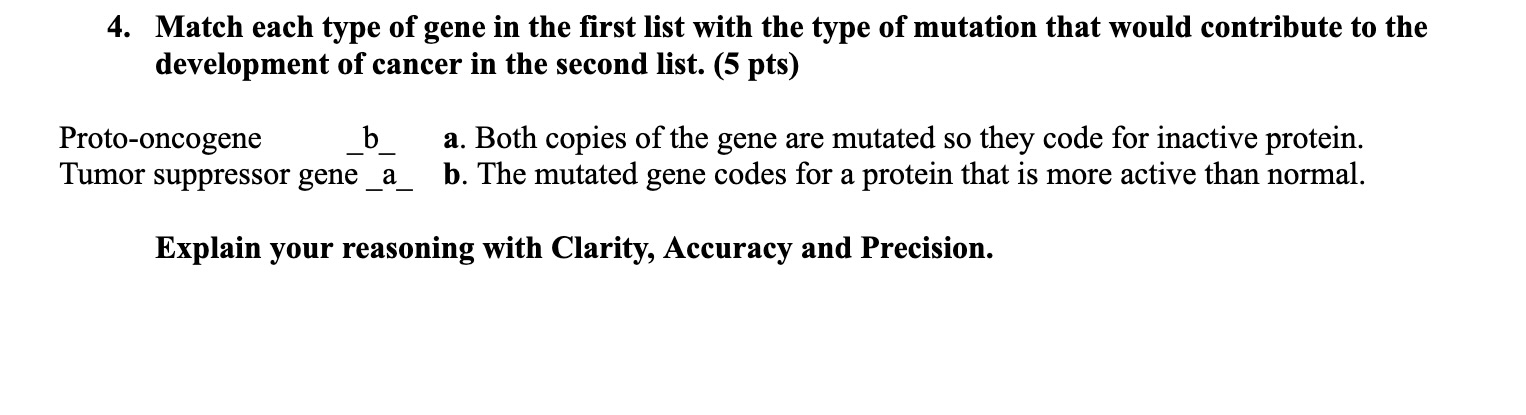 Solved Match each type of gene in the first list with the | Chegg.com