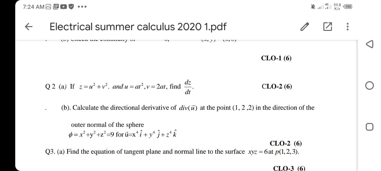 Solved 46 7 24 Ame 59 8 100 K S Electrical Summer Calculu Chegg Com