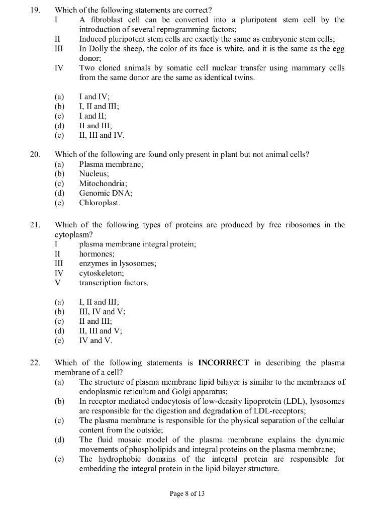 Solved 19. Which of the following statements are correct? I | Chegg.com