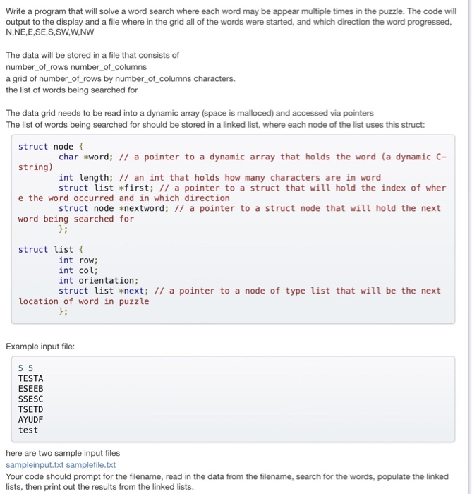 Solved Needs to be done in C programming please with linked | Chegg.com