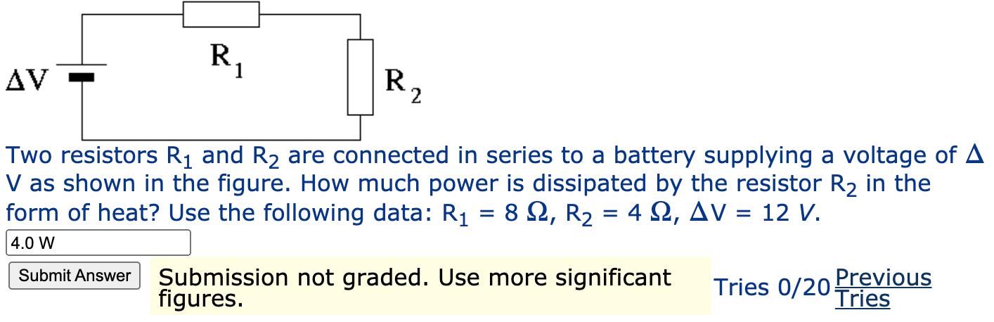 Solved Two Resistors R1 And R2 Are Connected In Series To A | Chegg.com