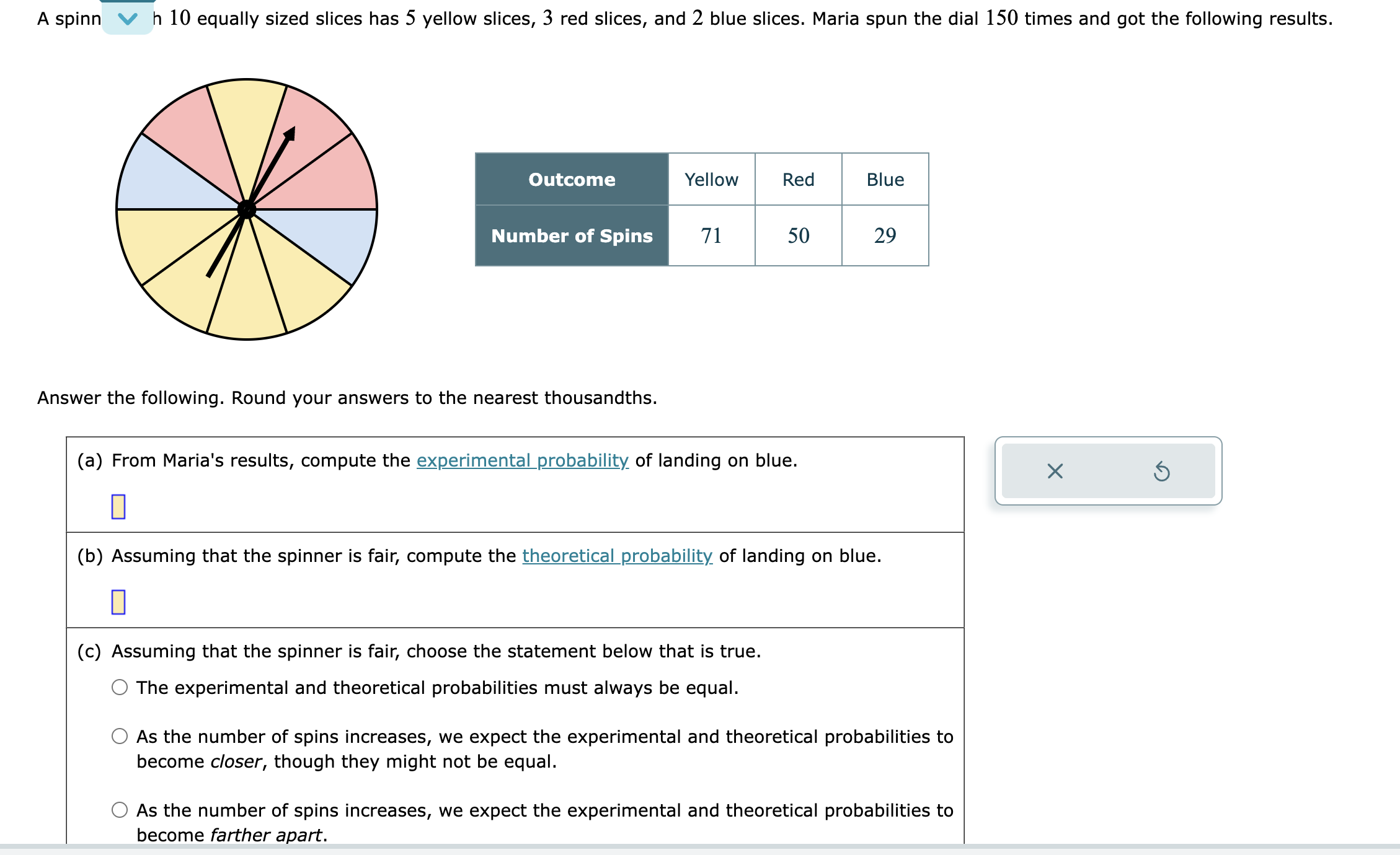 Solved (a)From Maria's results, compute the experimental