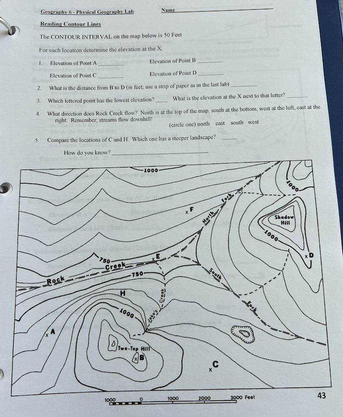 Solved Geography 6 - Physical Geography Lab Name Reading | Chegg.com