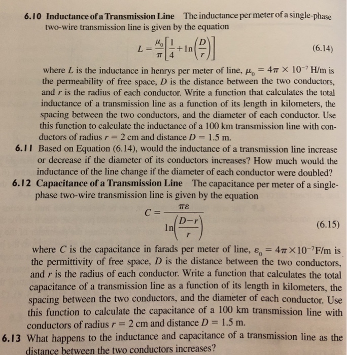 Solved 6.10 Inductance of a Transmission Line The inductance
