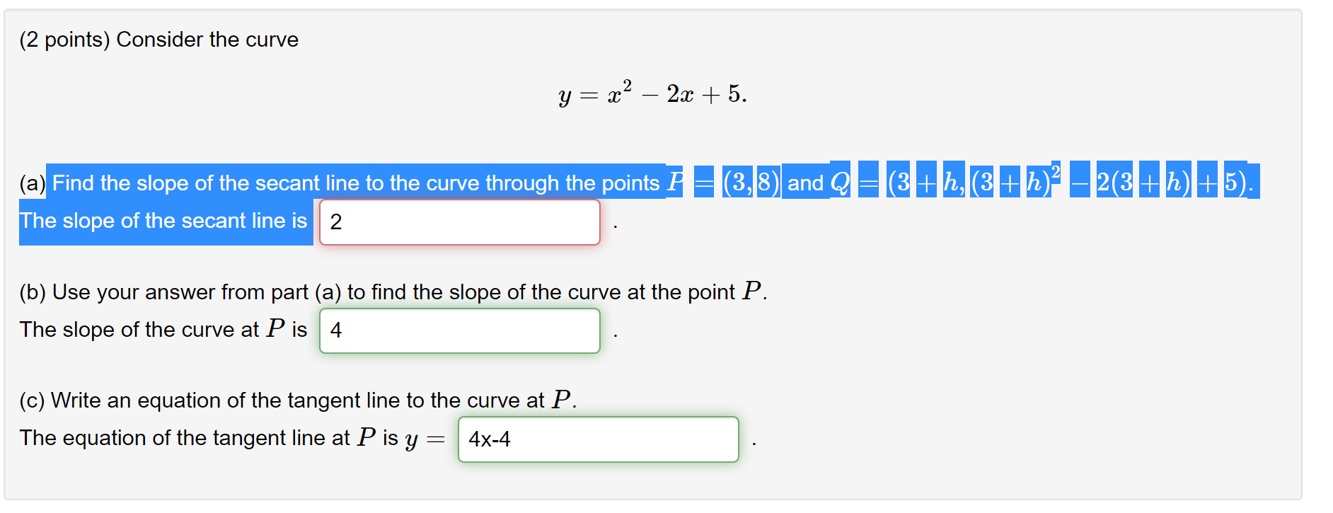 Solved Find The Slope Of The Secant Line To The Curve Thr Chegg Com