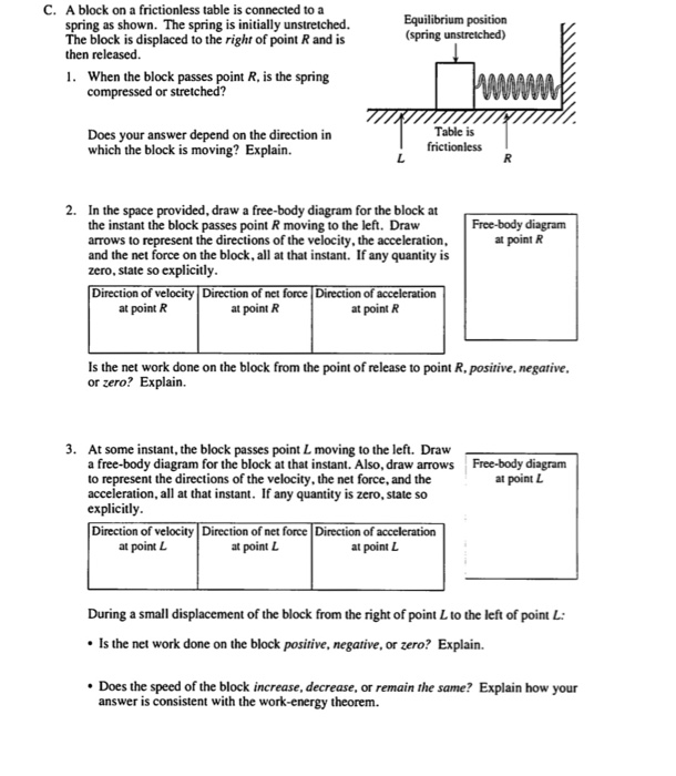 Solved II. Applying the work-energy theorem Base your | Chegg.com