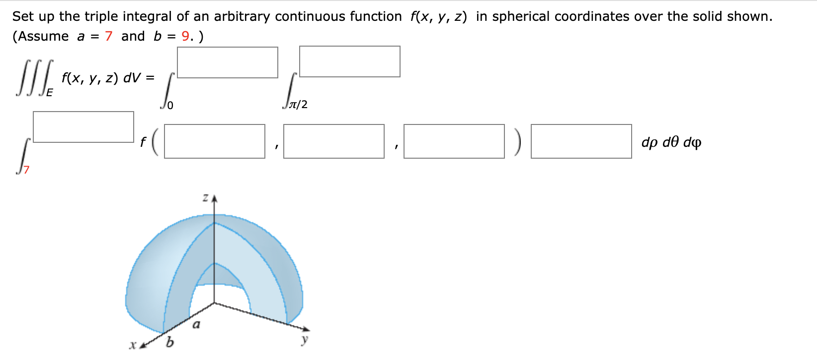 Solved Set up the triple integral of an arbitrary continuous | Chegg.com