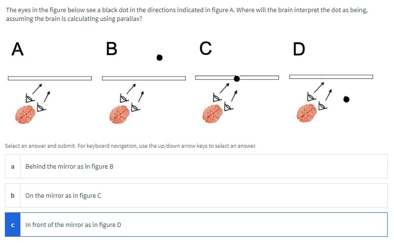 Solved The eyes in the figure below see a black dot in the | Chegg.com
