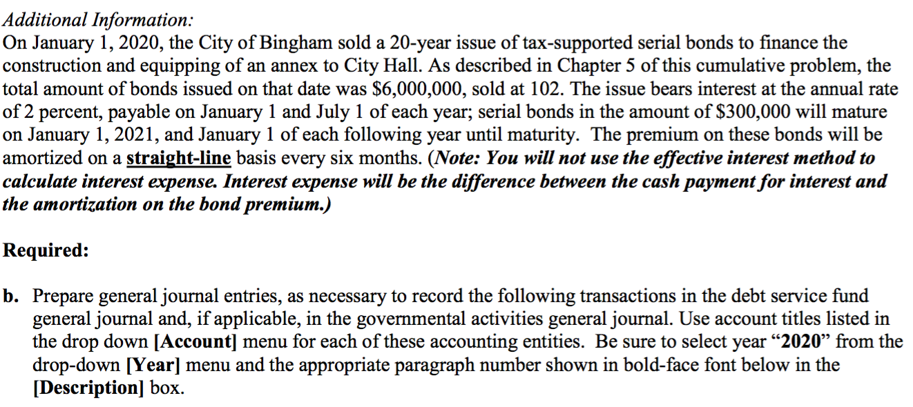 Solved The City of Bingham utilizes a single debt service | Chegg.com